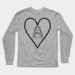 Distracted Boyfriend Valentine for Mystery Woman Outline Long Sleeve T-Shirt